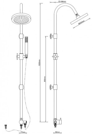 Altara opbouwset zonder kraan 20 cm chroom