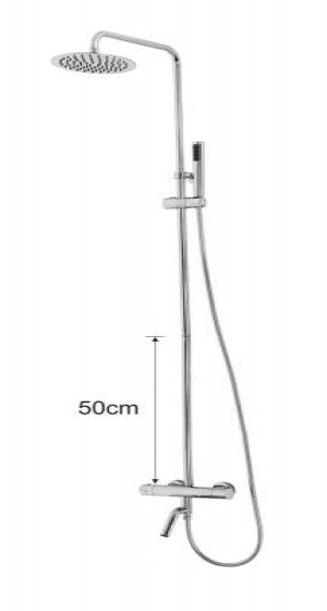 Caral thermostatische badopbouwset 20 cm chroom