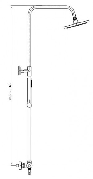 Caral thermostatische doucheopbouwset 20 cm chroom