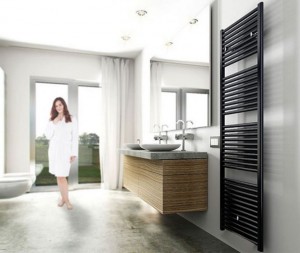 Elara badkamer radiator met M-O aansluiting (120 / 180 x 60 cm) (Mat-Zwart)