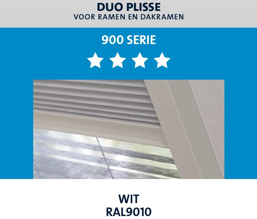 Bouwen op Zich afvragen insluiten Duo Plisse Bruynzeel S900 (hor+verduisterd gordijn in een) 078x160 -  www.timsoutlet.nl