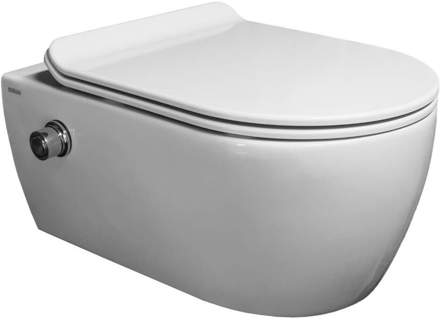 adverteren optocht Aanvrager Sanilux FLUSH mineraal Wandcloset inc geintergreerd kraan en Bidet /  Taharet RANDLOOS - www.timsoutlet.nl